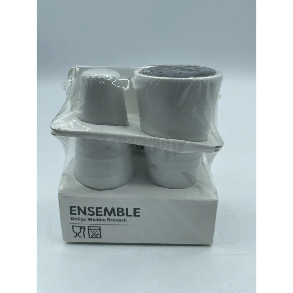 NEW IKEA Ensemble Design Wiebke Braasch Ceramic Salt & Pepper Shaker Set White
